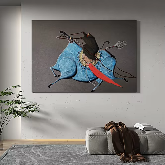 Modern minimalist abstract decorative painting 3d model