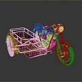 Vintage Red Motorcycle With Open Sidecar And Shiny Chrome Details On Dark Backdrop