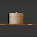 Traditional Natural Bamboo Steamer Kitchenware Placed On Wooden Tabletop For Home Cooking