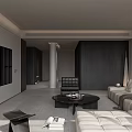 Luxury Minimalist Sectional Sofa And Round Coffee Table Combination For Stylish Neutral Modern Living Room