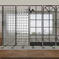 Stylish Interior Partitions With Black Metal Frames And Glass Panel Designs