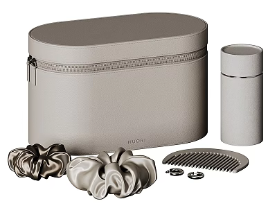 Elegant Perfume Cosmetics Accessories Set With Storage Case Scrunchies Comb And Container 3d model