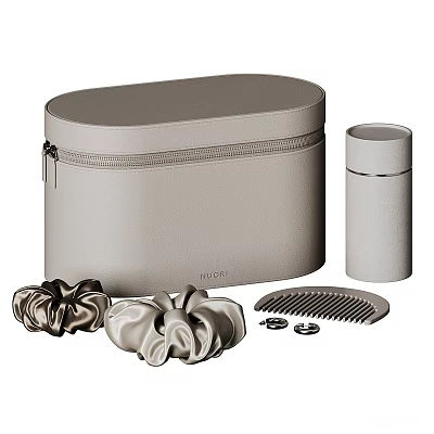 Elegant Perfume Cosmetics Accessories Set With Storage Case Scrunchies Comb And Container 3d model