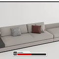 Gray Sectional Sofa With Plaid And Solid Color Pillows And Side Table Lamp 3d model
