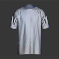 Blue Gradient Short Sleeve T Shirt With White Dot Pattern And Round Neck 3d model