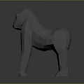 Low Poly 3D Gorilla Character Model With Gray Background And Smooth Surface 3d model