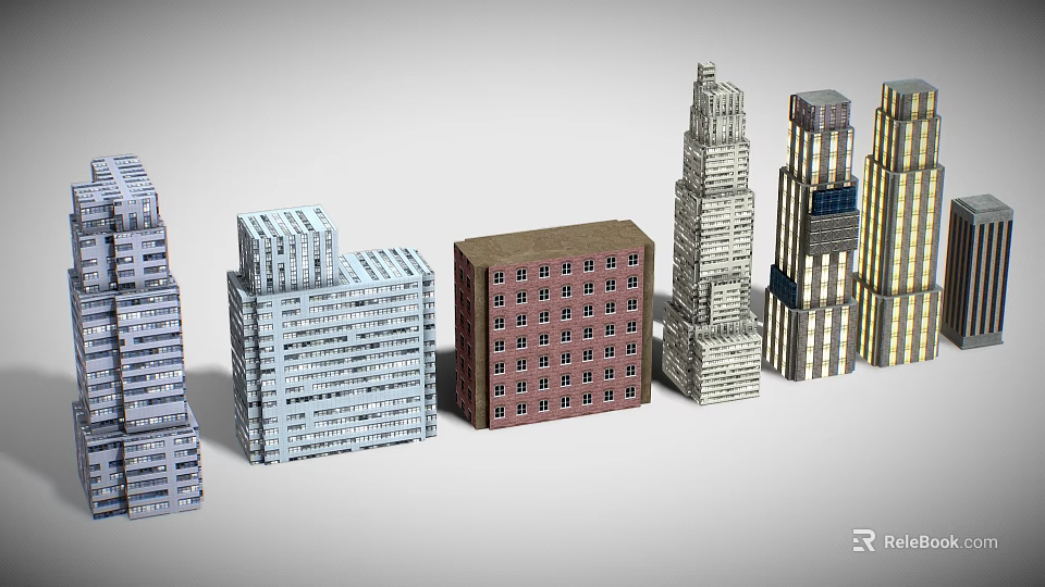 Diverse Architectural Building Models With Various Styles And High Rise Designs 3d model 