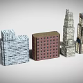 Diverse Architectural Building Models With Various Styles And High Rise Designs