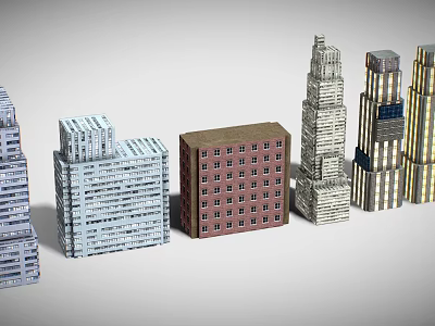 Diverse Architectural Building Models With Various Styles And High Rise Designs 3d model