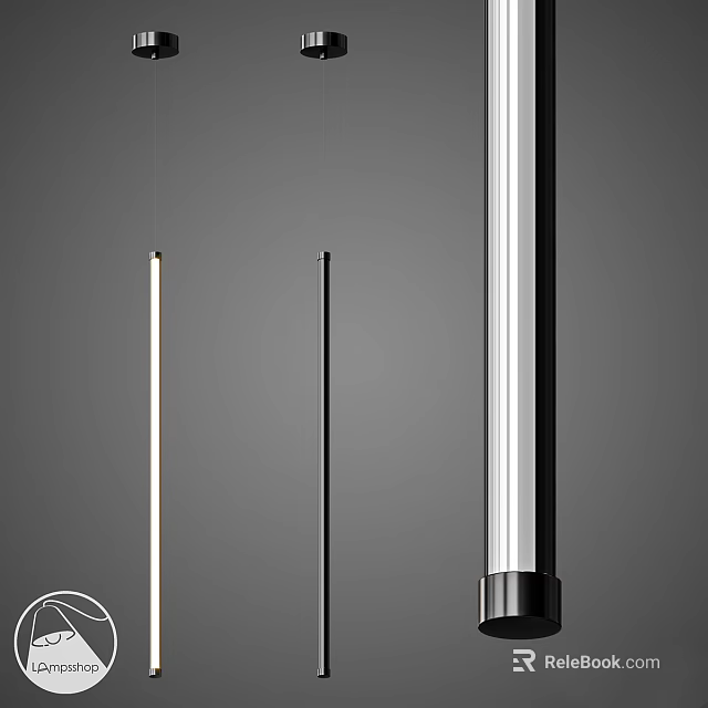 Sleek Modern Metal LED Chandelier Design For Contemporary Interior Lighting Decor 3d model 