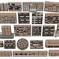 Various Style Wooden Bookcases With Multiple Shelves For Home Library Display Arrangement
