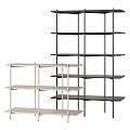 Modern Metal Frame Black And White Multi Level Open Shelving Units For Storage 3d model