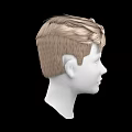 Game and Movie Character 3D Model Head with Blonde Short Hair White Face Black Backdrop