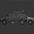 Two Cars Station Wagon and SUV with Open Door Roof Rack and Red Gas Canisters