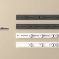 Poliform Modern Switch Panels In Black And White With Round Button Design 3d model