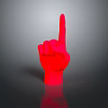 Medical Device Red Hand Gesture Model with Raised Index Finger Design