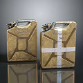 Vintage Metal Jerry Cans With Wehrmacht 1942 Markings And White Cross Design