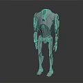 Sci Fi Sleek Metallic Humanoid Robot Character With Mechanical Joints Standing Pose