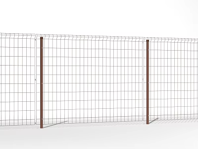 Durable Wire Mesh Fence With Metal Posts For Outdoor Garden Security 3d model
