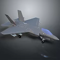 Gray Fighter Jet Model With Sleek Design Transparent Canopy Underwing Missiles And Landing Gear Deployed