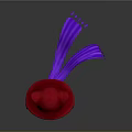 Cute Character In Red Coat With Cat Ear Hat Purple Scarf And Green Eyes