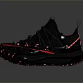 Modern Black Gray Athletic Shoes with Pink Accents Straps and Textured Sole for Daily Wear