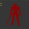 Armored Character With Blue And Black Metallic Armor Holding Sword In Standing Pose