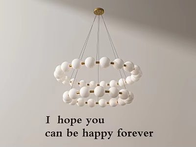 Modern Minimalist Chandelier With White Spheres And Gold Accents For Elegant Lighting 3d model