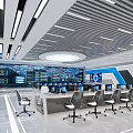 Modern monitoring room monitoring command center 3d model