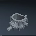 Stainless Steel Faucet Component in Detailed 3D Industrial Design Model View