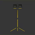 Portable Adjustable Yellow Tripod Work Light With Two Floodlights And Stable Base