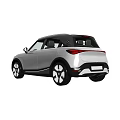 Modern Silver Compact Car With Black Roof And Sleek Exterior Design