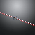Black Mechanical Ring Component With Red Stripes And Central Structure