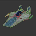 Detailed Futuristic Sci-Fi Spaceship Model Design With Blue White Exterior And Cockpit