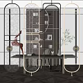 Modern partition glass partition 3d model