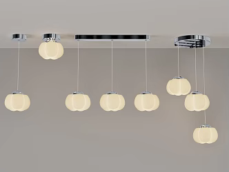 Cream wind chandelier 3d model