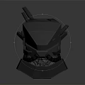 Smart Machine Metallic Head Featuring Mechanical Antennas And Detailed Armor Design 3d model
