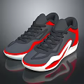 Stylish Modern Sneakers Featuring Gray Red And White Color Design