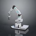 Game and Movie Character Robotic Arm 3D Model With White Design Black Joints KUKA Logo