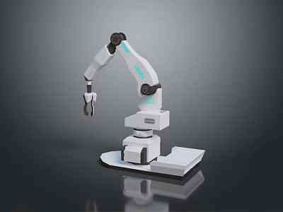 Game and Movie Character Robotic Arm 3D Model With White Design Black Joints KUKA Logo 3d model