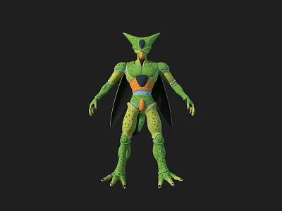 Green Reptilian Game Movie Character With Scaled Battle Suit And Unique Head Shape 3d model