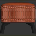 Stylish Woven Orange Bench With Pink Cushion And Black Metal Legs