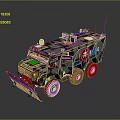 Armored Military Vehicle With Camouflage Paint BOPE Logo Roof Mounted Equipment And Large Wheels