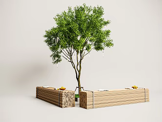 Outdoor Seats Bench Public Chair Landscape Trees Modern Landscape Trees Big Trees Meteor Shower Trees 3d model