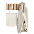 Beige Canvas Tote Bag And Coat Hanging On Wooden Hook For Daily Life Essentials