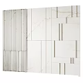 Modern Black Wall Design With Marble Texture And Metal Stripes Accents