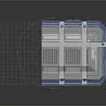 Futuristic Sci Fi Modular Structure With Gray Blue Exterior White Stripes And Platform Base
