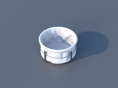 White Ceramic Bowl With Metallic Accents For Daily Household Essentials 3d model