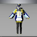 Blue Yellow White Geometric Pattern Oversized Hoodie Long Sleeve Casual Wear