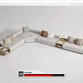 Modern corner sofa multiplayer corner sofa 3d model
